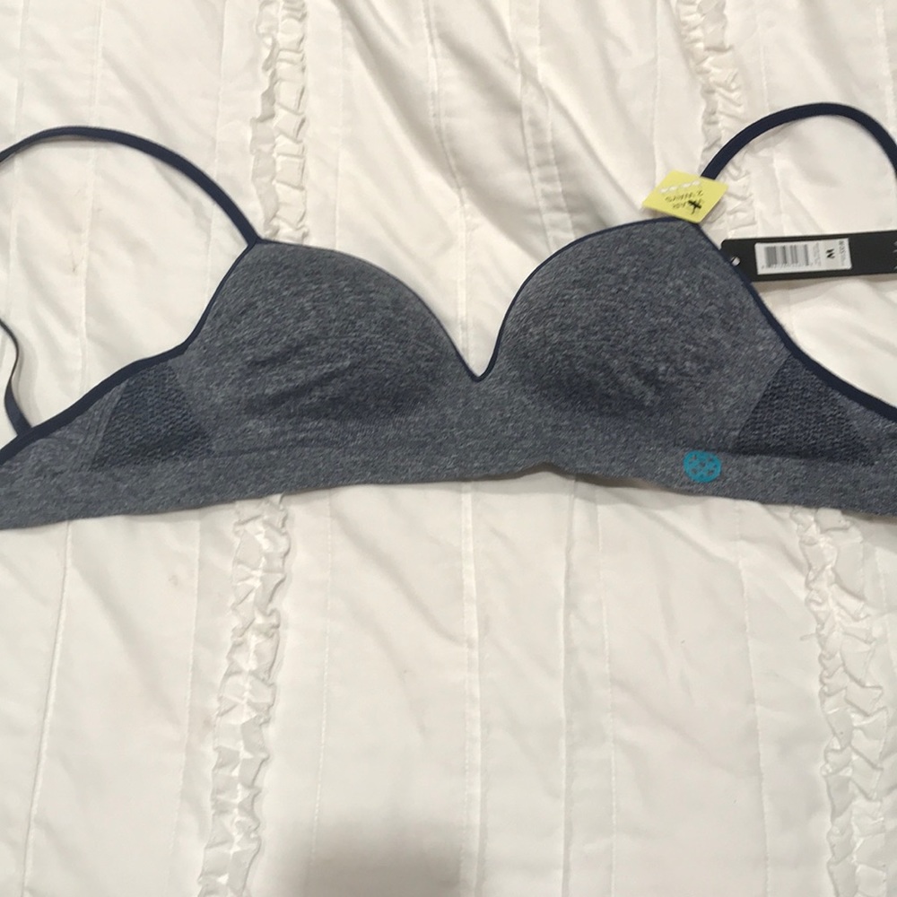 Grey sports bra with support